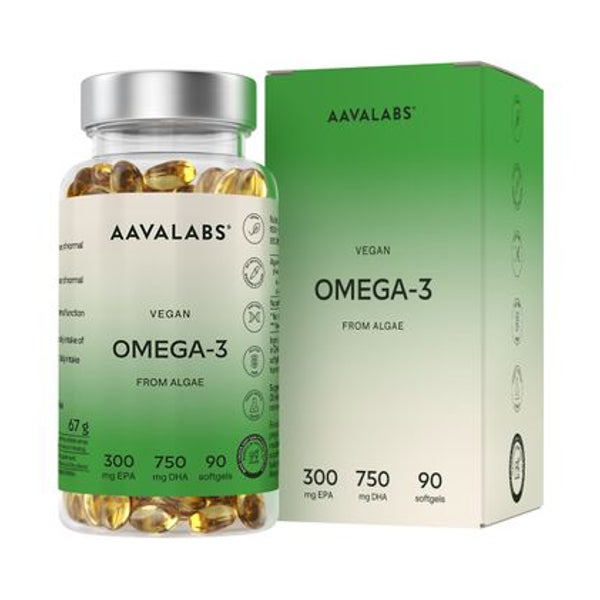 Aavalabs Veganes Omega-3 aus Schizochytrium + Vitamin E 90 St