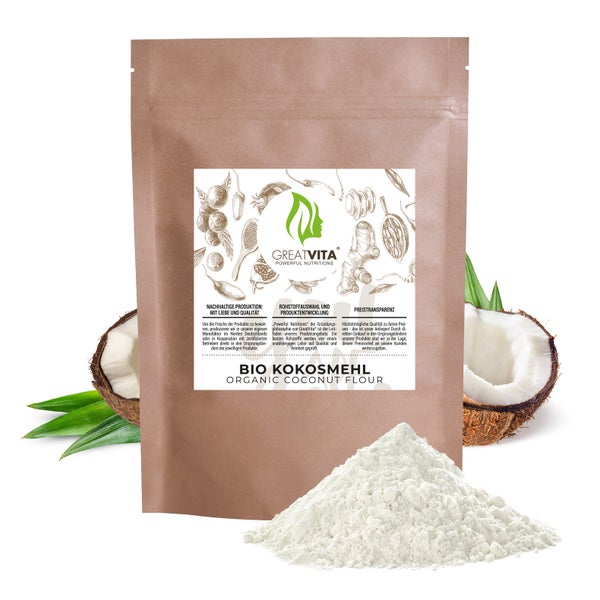 GreatVita Bio Kokosmehl fein gemahlen 1000 g