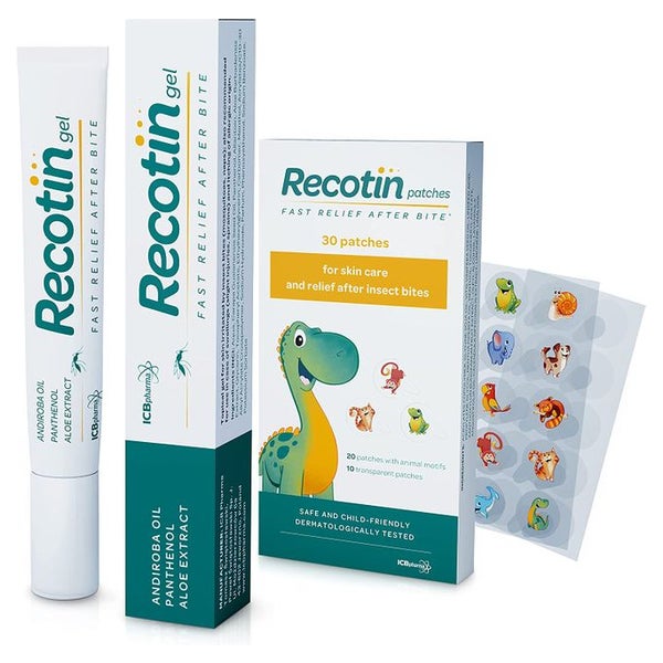 Novokill RECOTIN Insektenstichheiler Set - Stichheiler Set - 30x Mückenpflaster und Afterbite Gel 1 St