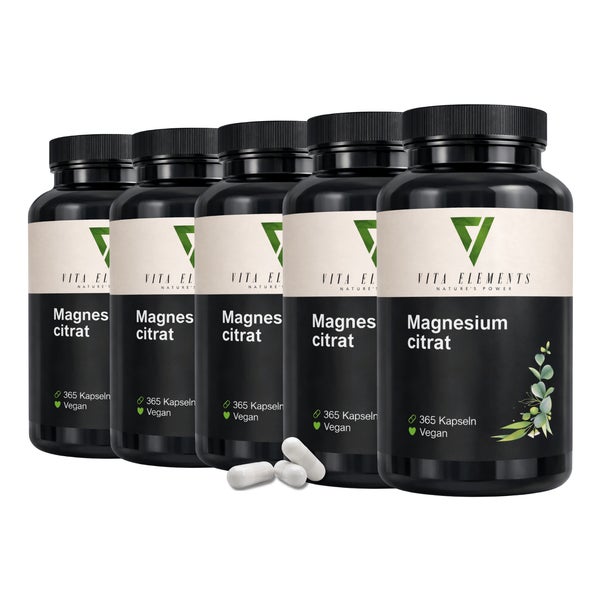 Vita Elements Magnesiumcitrat Kapseln 5er Set 365 St