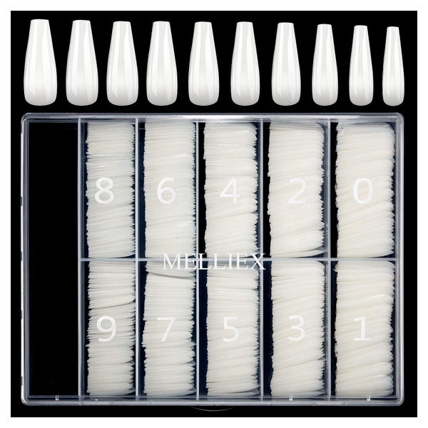 Nageltips Falsche Acryl Coffin Ballerina 500 Stück Damen Nat 1 St