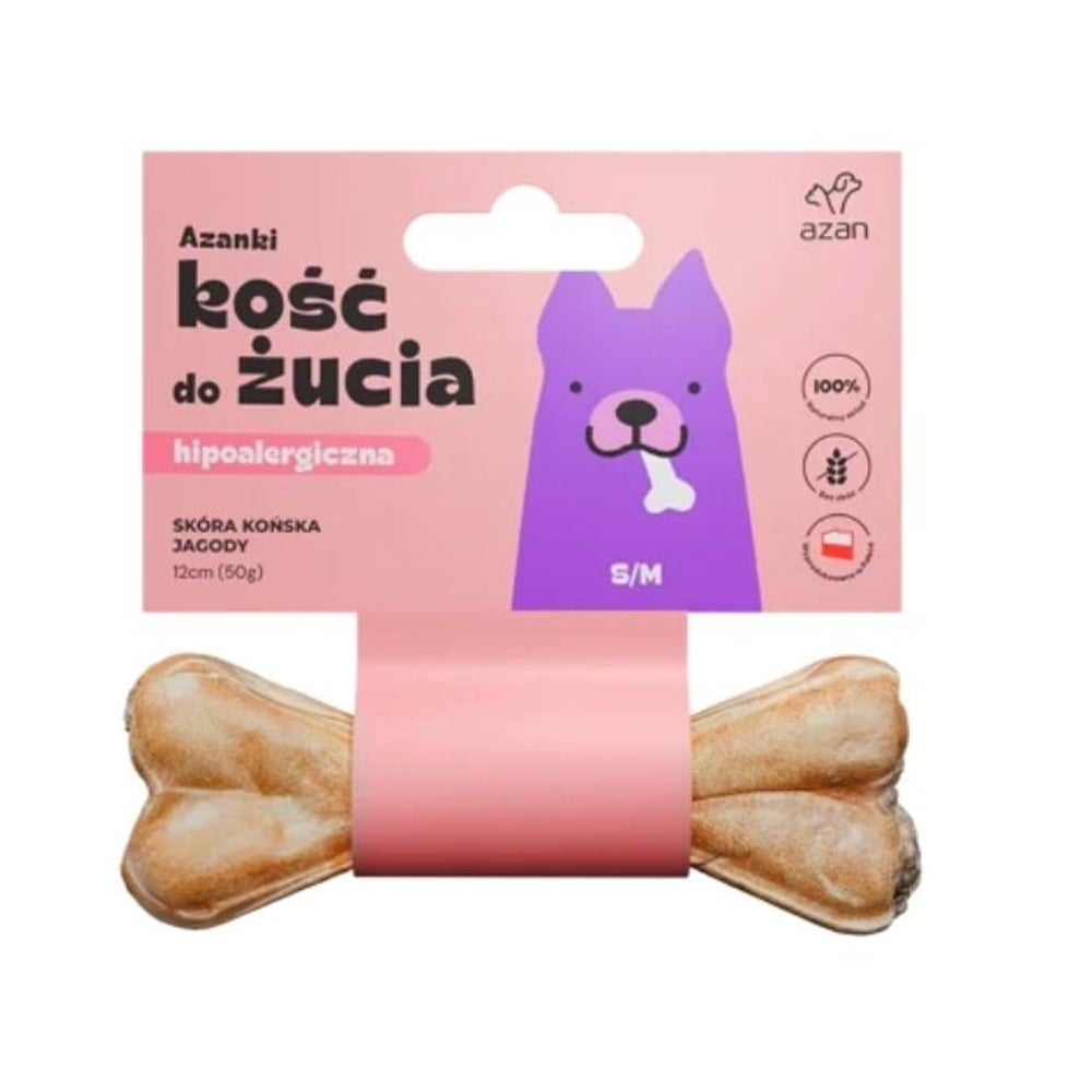AZANKI Pferdelederknochen für Hunde S/M 12cm 0,05 kg