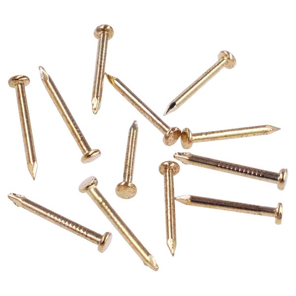 Rundkopfstifte Nägel 300 Stück Eisen vermessingt 15mm 1 St