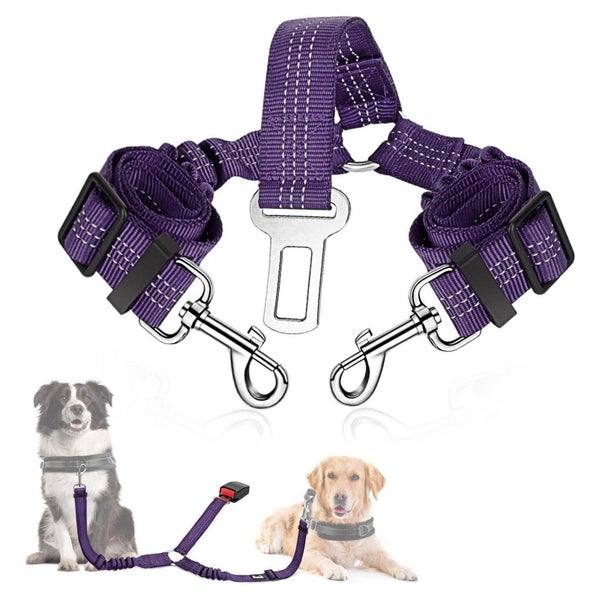 SlowTon Anschnallgurt Hund Auto - Lila, Verstellbarer Sicher 1 St