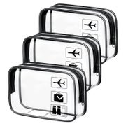 Kulturtasche Kosmetiktasche Transparent PVC TSA 3 Stück Q-3p 1 St