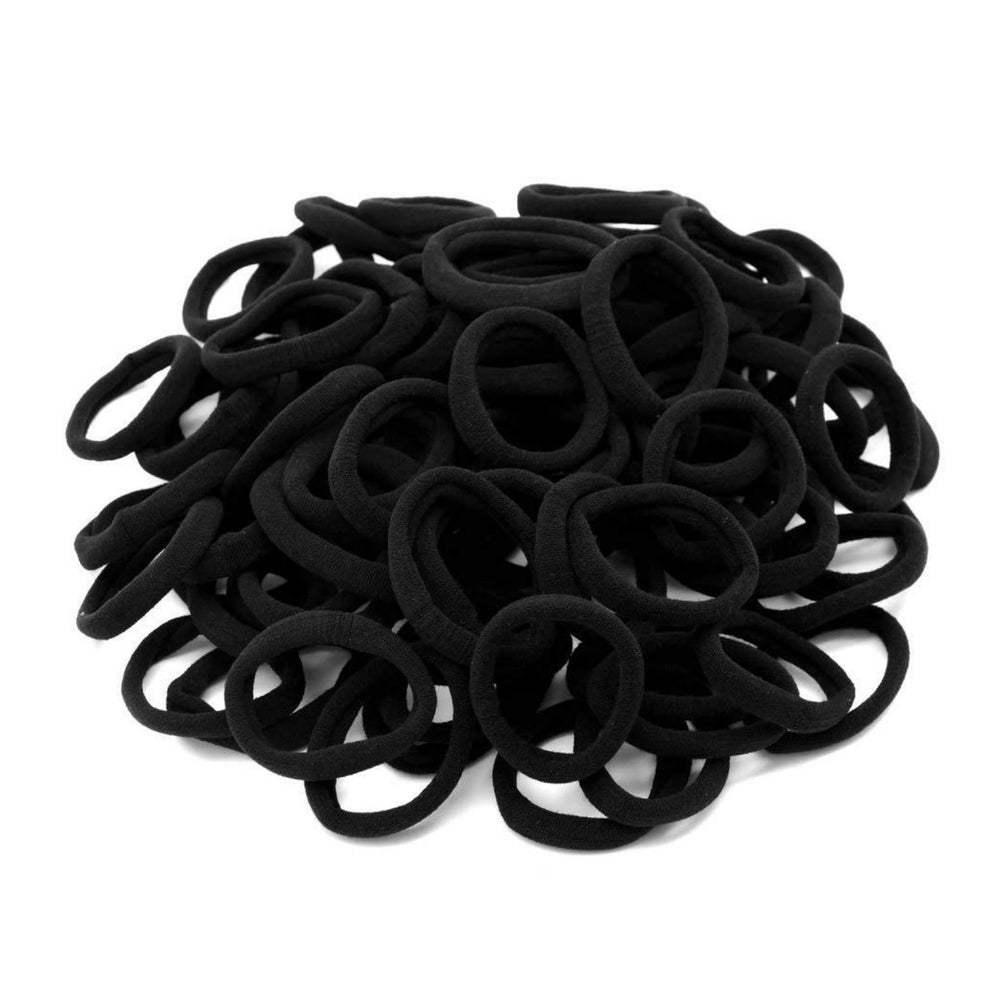 100 Stück schwarze Haargummis für Damen und Mädchen - Elasti 1 St