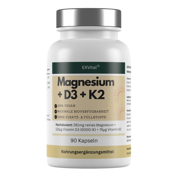 EXVital® Magnesium + D3 + K2 Kapseln 54 g
