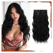 Haarverlängerung Clipin 40cm 4pcs Damen Lockig Synthetisch S 1 St