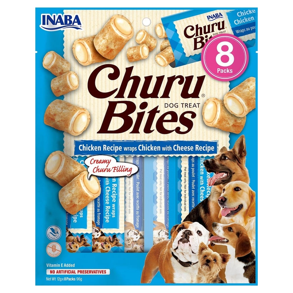 INABA Churu Bite Chicken 8x12g Hähnchen-Käse-Wrap für Hunde 0,096 kg