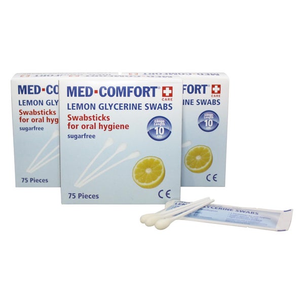 AMPri Lemon Glycerin Wattestäbchen für Mundhygiene - 1 Packung = , Größe: 150 mm 75.0 St