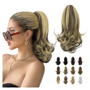 Pferdeschwanz Clip Klaue lockig Synthetik 33cm Blond & Mitte 1 St