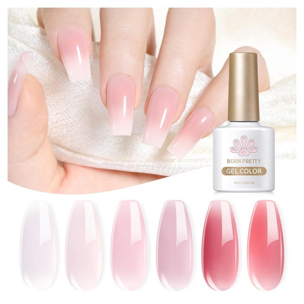 Nagellack UV Gel nude rosa milchig weiss transparent Klare K 1 St