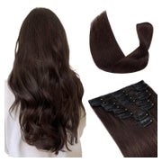 Clip in Extensions Echthaar Remy 8 Tressen 18 Clips 25 cm Du 1 St