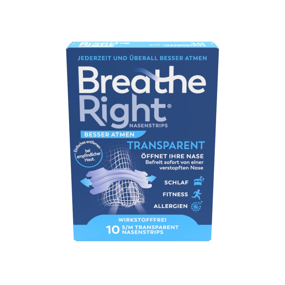 Besser Atmen Breathe Right Nasenstrips transparent 10 St