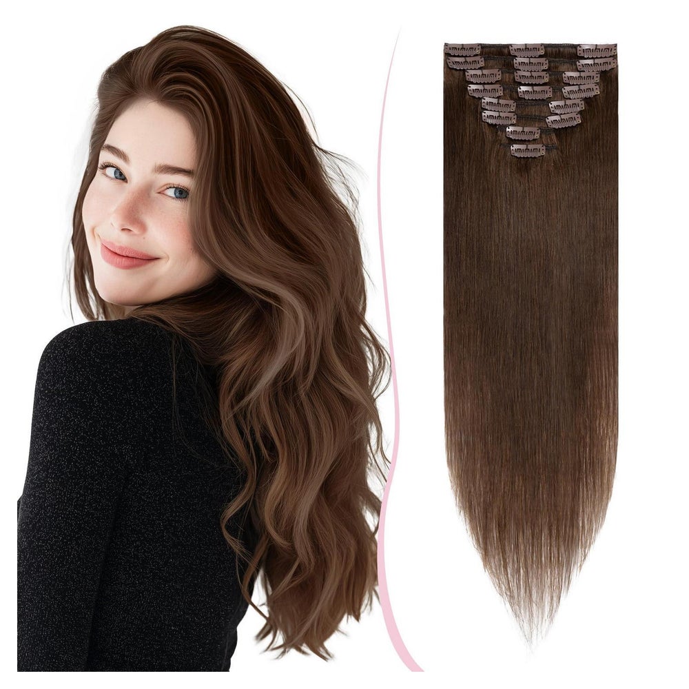 Clip in Extensions Remy 20 cm - 45 g 04#Kastanienbraun Choco 1 St