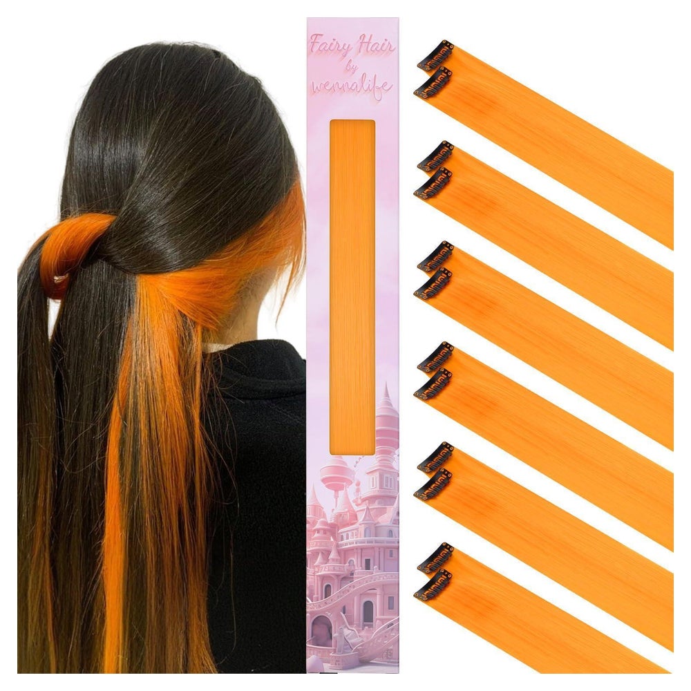 Haarsträhnen Clip in Extensions Kinder Mädchen 55cm 12 Clips 1 St