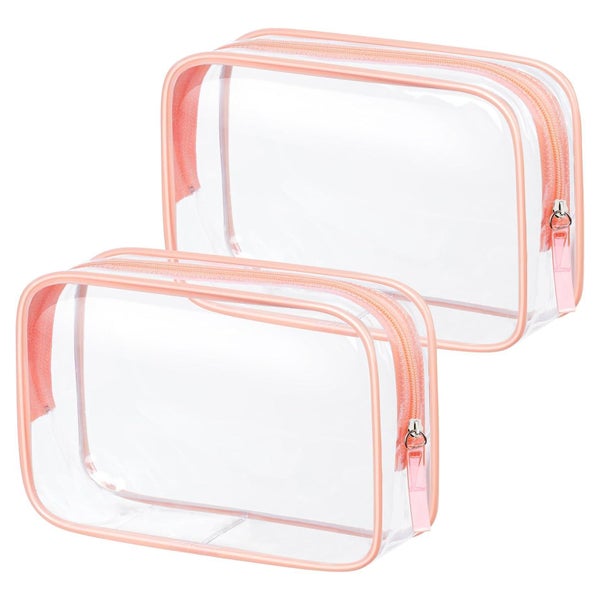 Aucuu Kulturtasche Transparent 2 Stück Kosmetiktasche PVC-Re 1 St