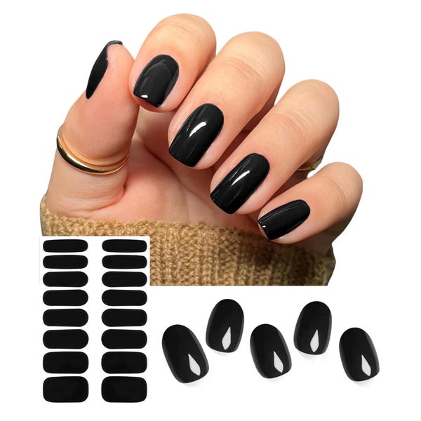 Nagelfolien 16 Stück selbstklebend UV-härtend schwarz 1 St