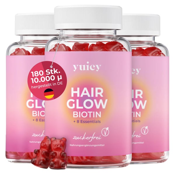 yuicy® Hair Glow - Biotin Gummies für Haarwachstum 180 St
