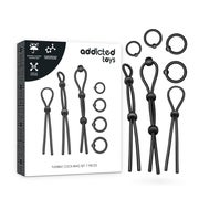 Addicted Toys - 7 größenverstellbare Penisringe aus Silikon 7 St
