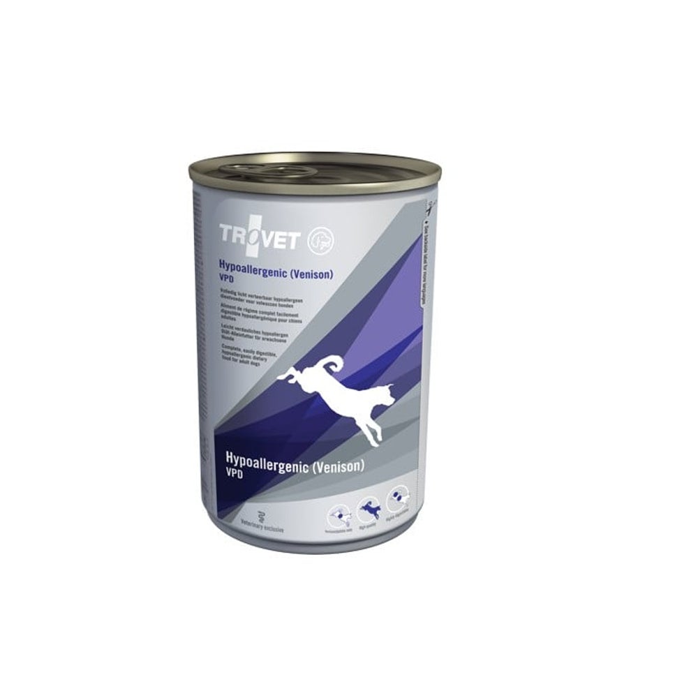 TROVET Hypoallergenic Venison VPD Nassfutter für Hunde mit Wildschwein 0,4 kg