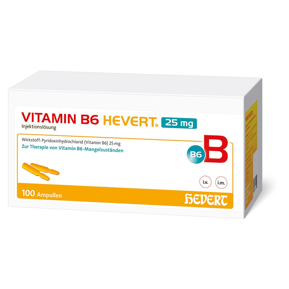 Vitamin B6 Hevert 25 Mg Injektionslösung Amp. 100X2 ml
