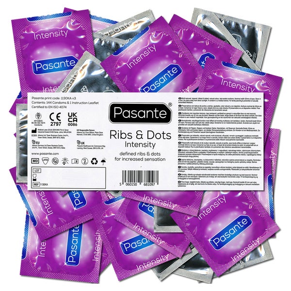 Ribs & Dots strukturiert 52mm 144 Kondome Vorratspack (144 Kondome) 144 St