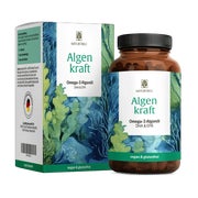 Produktabbildung: Omega 3 Algenöl Kapseln - hochdosierte pflanzliche DHA & EPA Algenkulturen - ALGENKRAFT - 60 vegane Kapseln - NATURTREU® 60 St