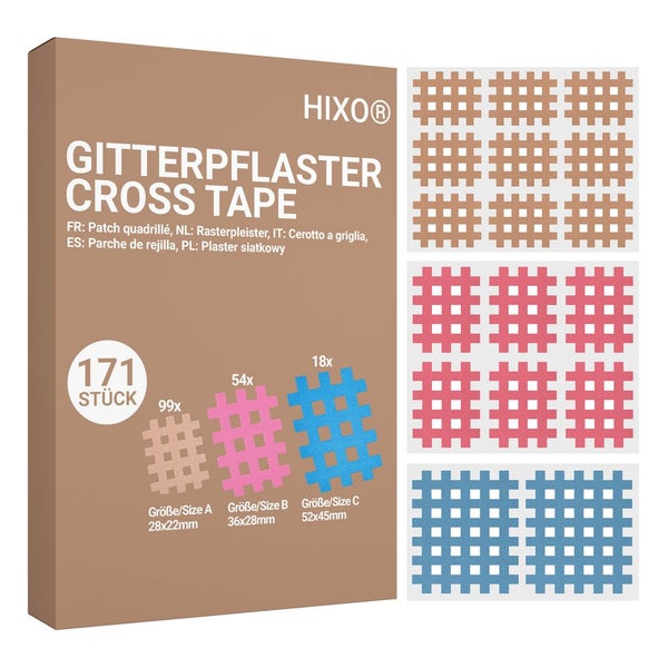 HIXO Gitterpflaster Gittertape Crosstape Akupunktur Pflaster Farben Mix 171 St