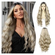 Perücke Lace Front Körperwelle 24inch Blond Grau Hell Blond& 1 St