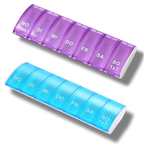 2x Pillendose 7 Tage für Vitamine Medikamente Unterwegs 1 St