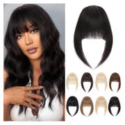 Pony Haarteil Clip in Echthaar French Bangs #1B Natürliches 1 St