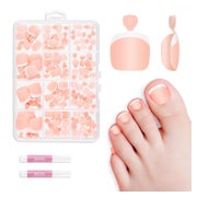 Fußnägel Tips Selbstklebend Acryl 120 Stück 12Größen Box Mat 1 St