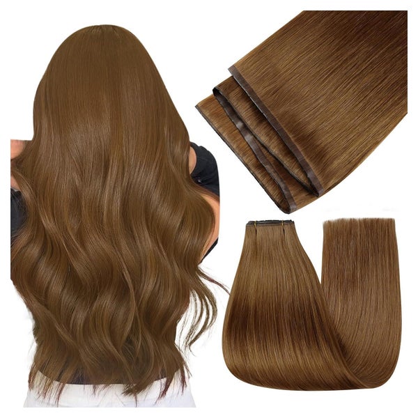 Haarverlängerungen Echthaar Weft Menschenhaar Zimt 50 cm 2-4 1 St