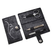 Maniküre-Etui aus Filz "Strass" grau, 3-teilig 1 St