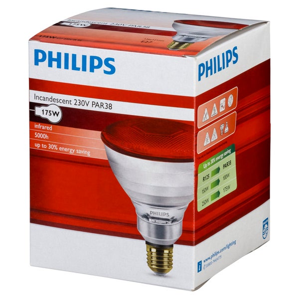 Philips Infrarotlampe PAR38 IR 175W E27 230 Red Rotlicht- und Infrarotlampen 1 St