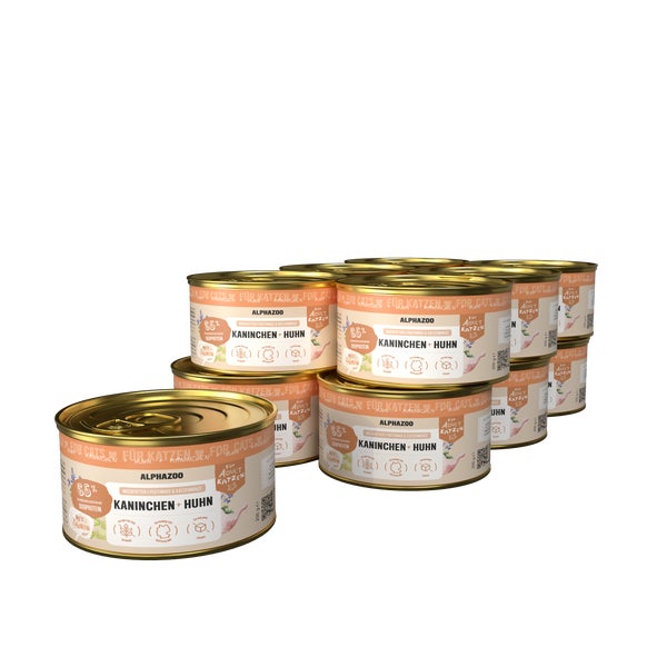 Kaninchen + Huhn Nassfutter für Katze 12er 2400 g