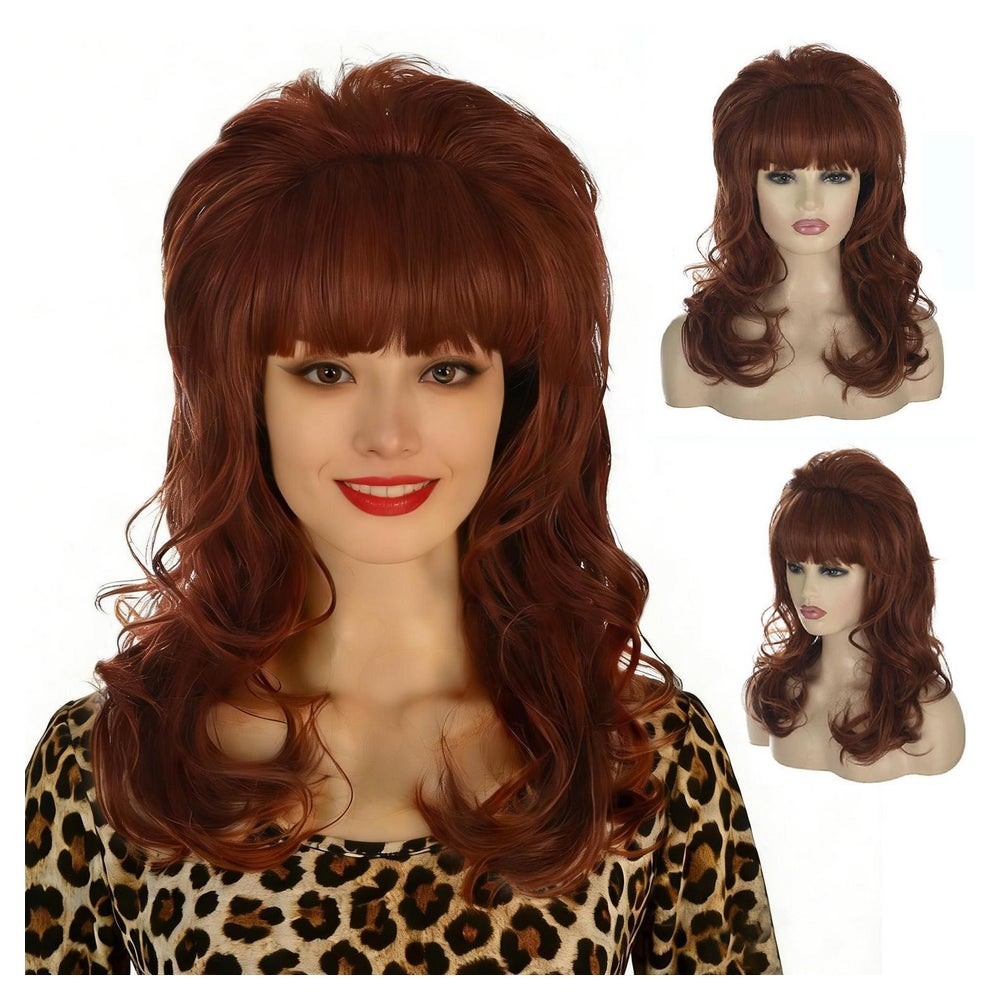 Perücke Morticia 80er Drag Queen Bienenstock Bouffant Auburn 1 St