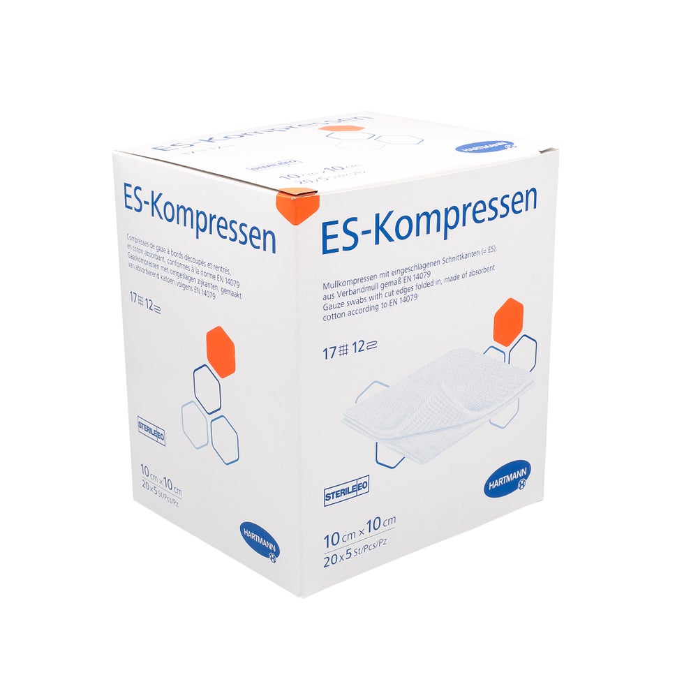 Es-kompressen Steril 10x10 Cm 12fach Großpackung 20X5 St