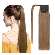 Pferdeschwanz Haarverlängerung Echthaar 90g Zopf 45cm #6 hel 1 St