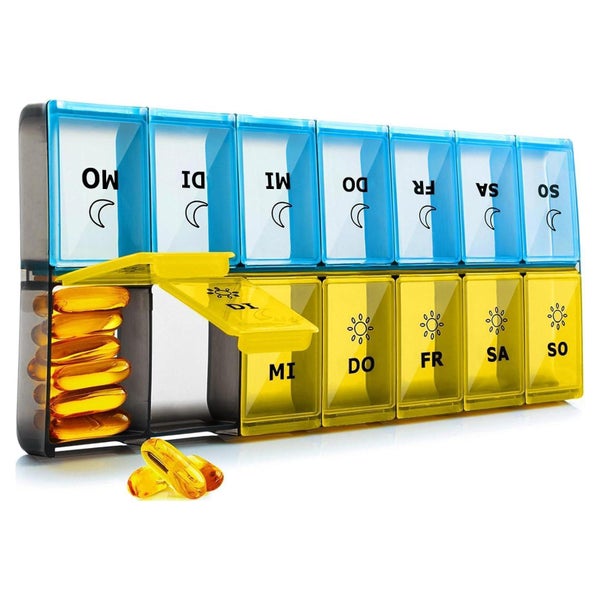 Tablettenbox 7 Tage Morgens Abends Medikamente Gelb 1 Count 1 St