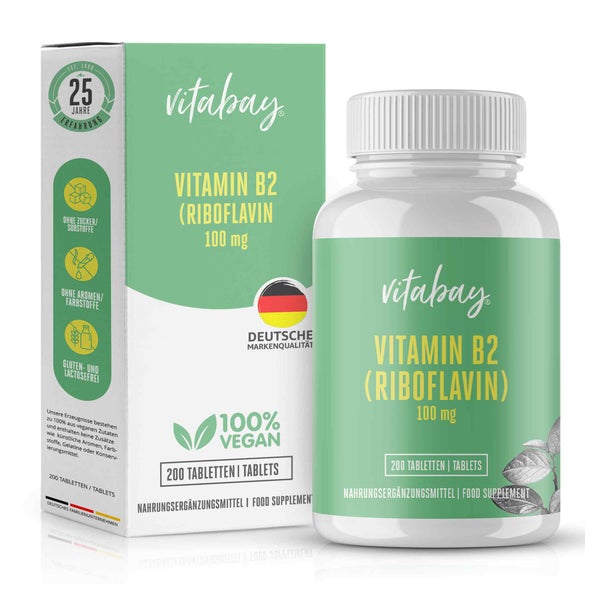 Vitamin B2 Riboflavin 100 Mg Vegan Hochdosiert 200 St