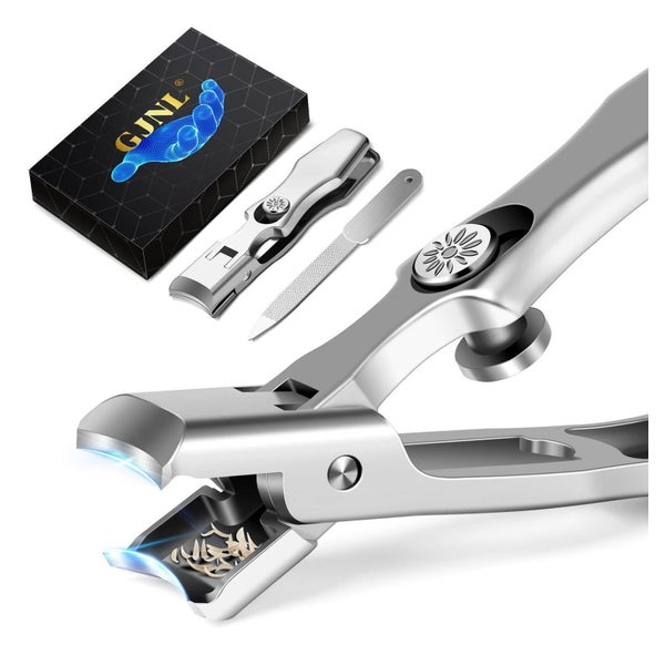 GJNL Nagelknipser für dicke Nägel | 12mm extra breit, scharf, Anti-Splash, mit
