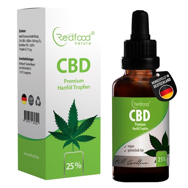 CBD ÖL 25 % Vollspektrum Hanf Öl (2500mg) 10 ml