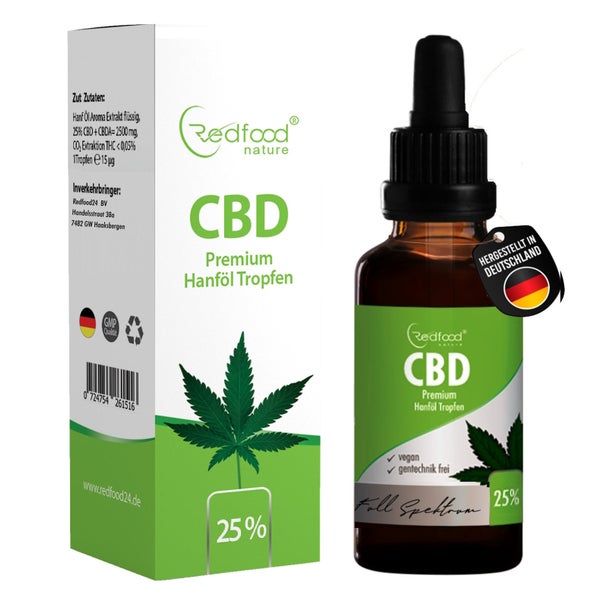 CBD ÖL 25 % Vollspektrum Hanf Öl (2500mg) 10 ml
