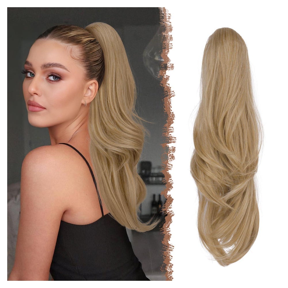 Pferdeschwanz Haarteil Clip 27 613A# Blond und Aschblond Gem 1 St
