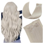 Extensions Clip in Echthaar Blond 55cm 7PCS 2.3#60 Invisible 1 St