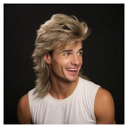Perücke Herren Vokuhila Blond Pop Rock Joe Dirt 70er 80er Bl 1 St