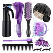 Aozzy Detangle Haarbürste Set Naturhaar Afro 3a-4c, 9-Reihig 1 St