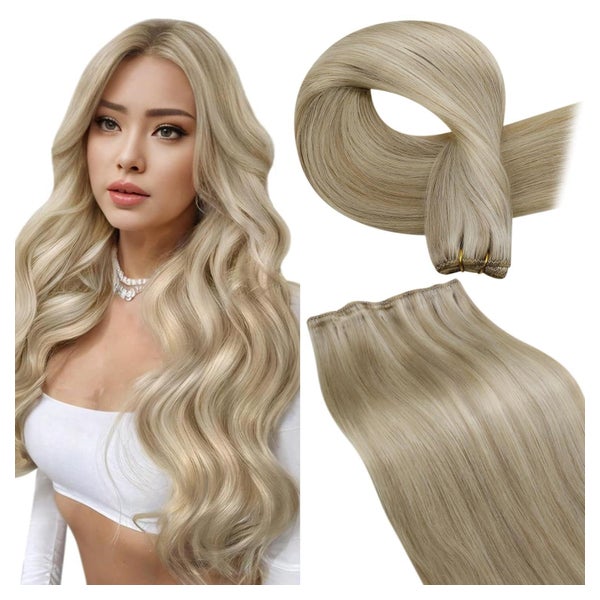 Echthaar Tressen Weft Blayage Ombre Braun 55cm-100G 4.95-Wef 1 St